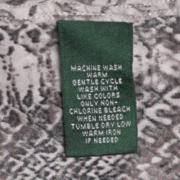 Lauren Ralph Lauren Animal Print Button-Down Shirt L 100% Cotton 3/4 Sleeve Prep - Picture 5 of 7